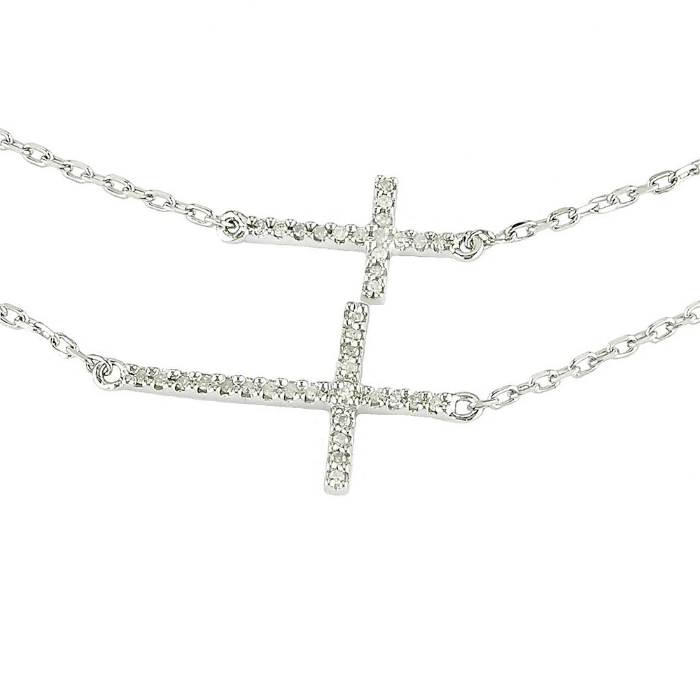 Double Layer Cross Necklace