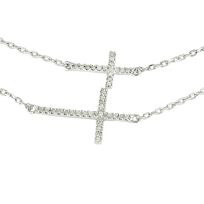 Double Layer Cross Necklace