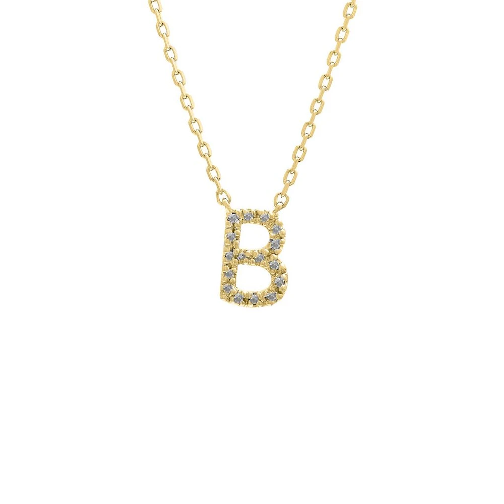 9MM 2Tone Diamond Initial Necklace