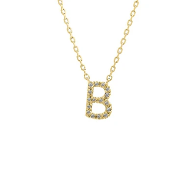 9MM 2Tone Diamond Initial Necklace