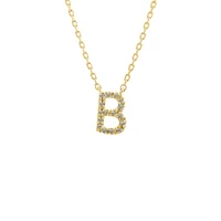 9MM 2Tone Diamond Initial Necklace