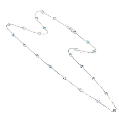Blue Topaz Bezel Set Necklace