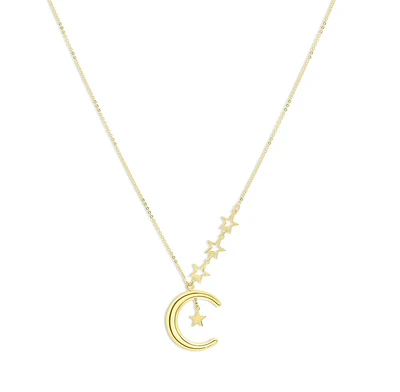 Moon and Stars 14K Necklace