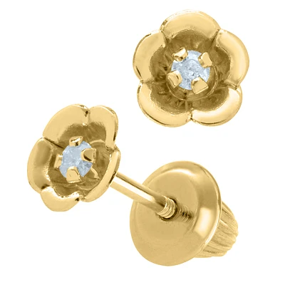 Diamond Flower Studs