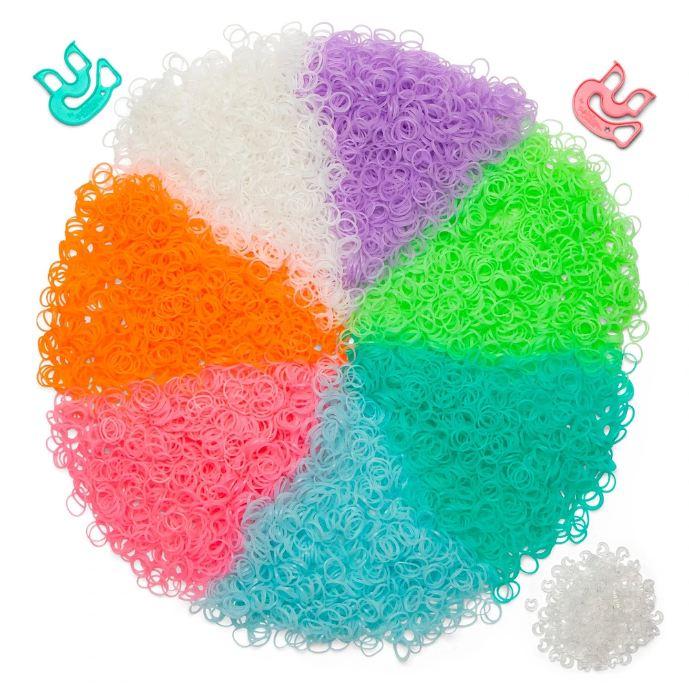 Glow-in-the-Dark Elastic Bracelet Making Kit - Rainbow Loom