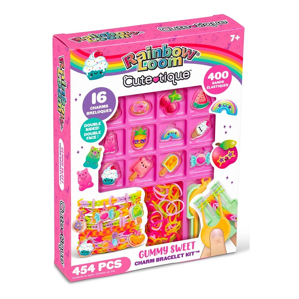 Cutetique Charm Bracelet Making Kit - Rainbow Loom - 454 Pieces