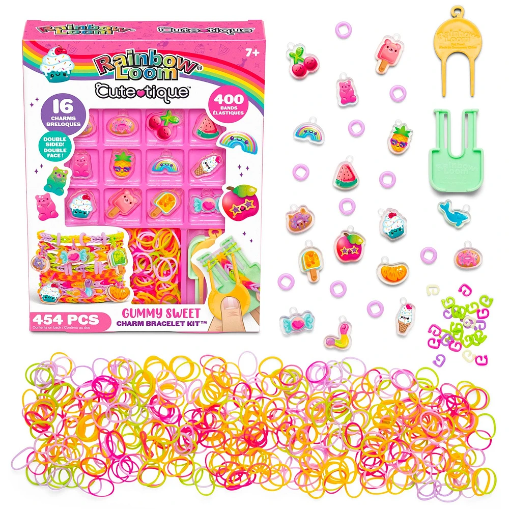 Cutetique Charm Bracelet Making Kit - Rainbow Loom - 454 Pieces