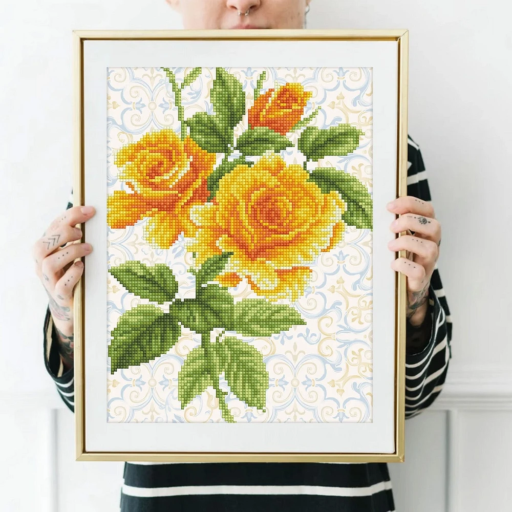 Kit créatif Diamond Dotz - bouquet de roses jaunes