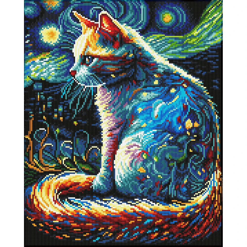 Kit créatif Diamond Dotz - chat nuit étoilée