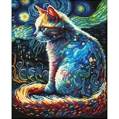Kit créatif Diamond Dotz - chat nuit étoilée