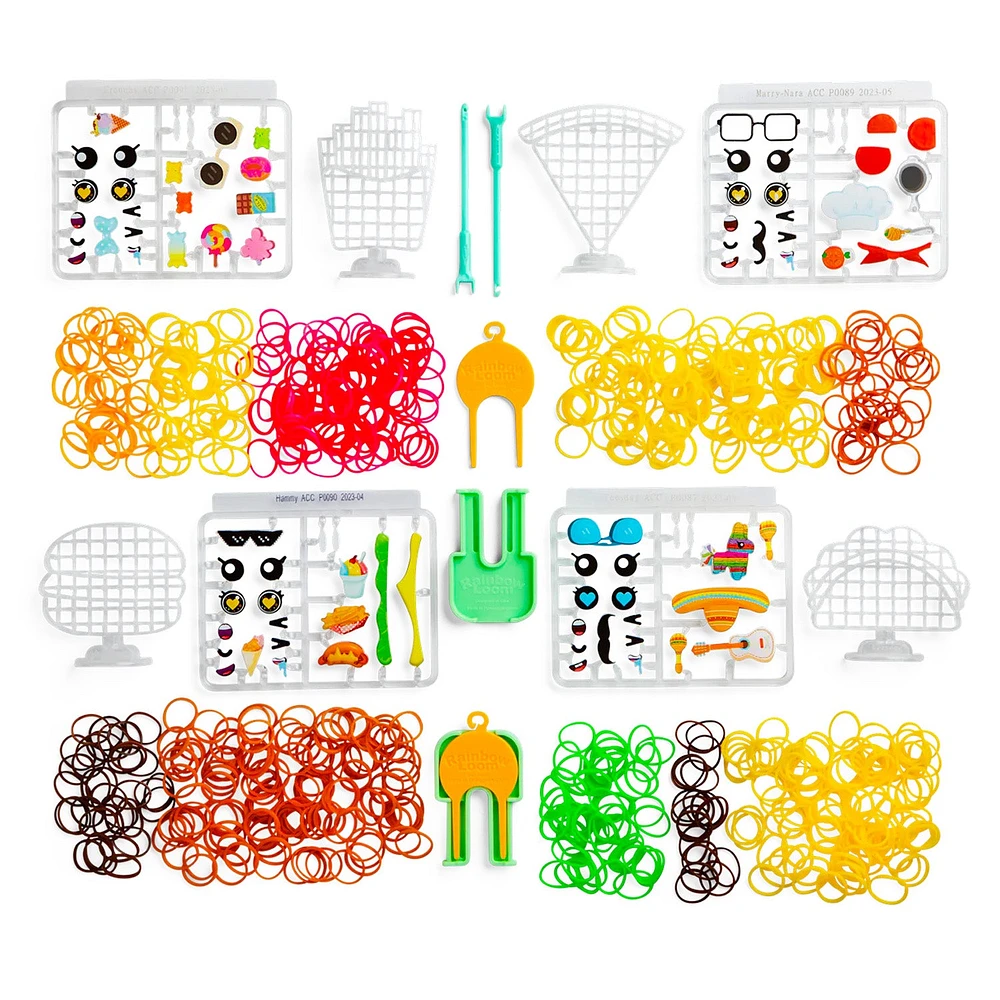 Set of 4 Rainbow Loom Loomies Rubber Band Characters - Food