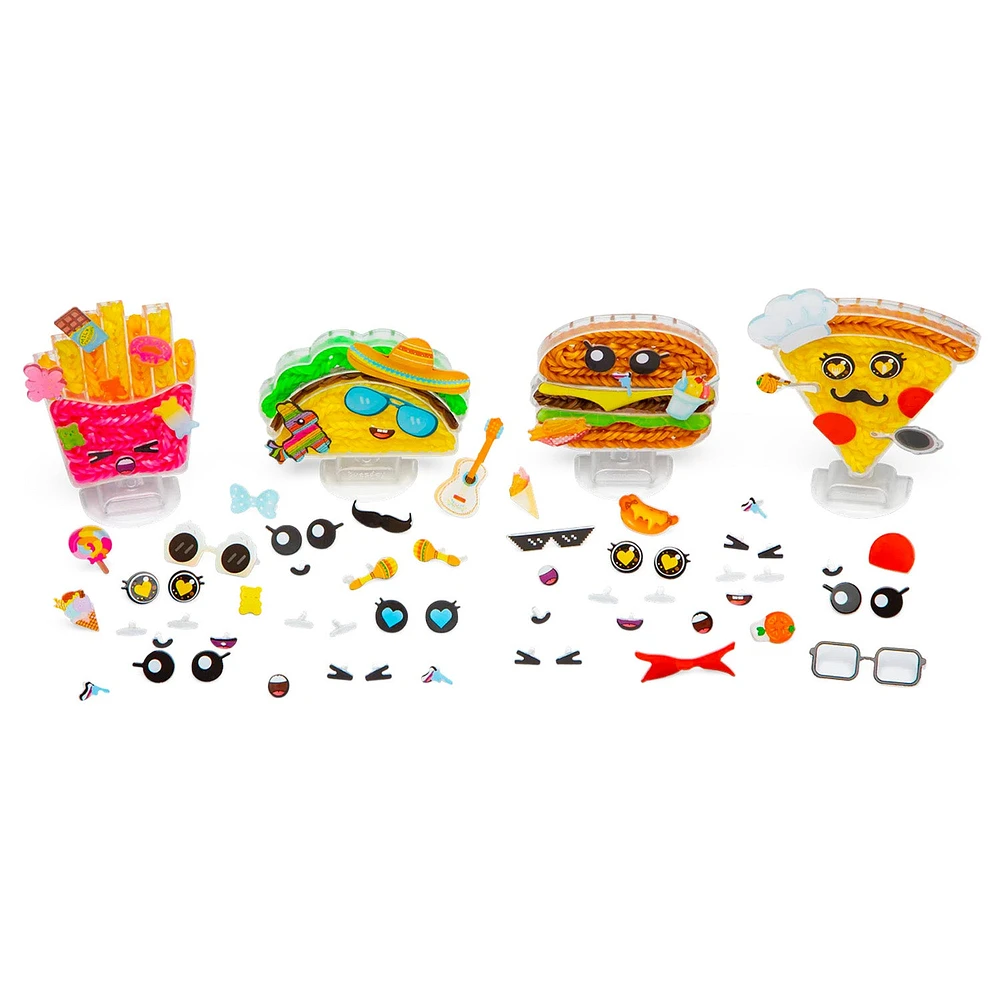 Set of 4 Rainbow Loom Loomies Rubber Band Characters - Food