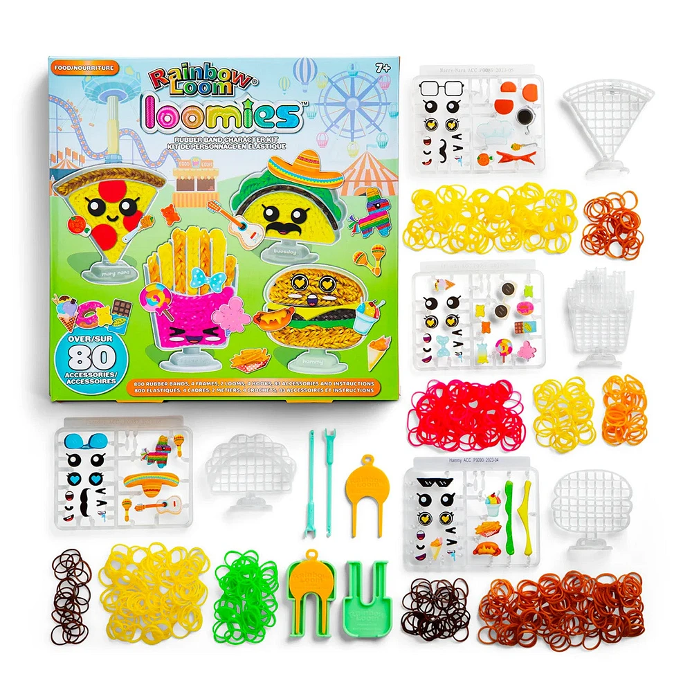 Set of 4 Rainbow Loom Loomies Rubber Band Characters - Food