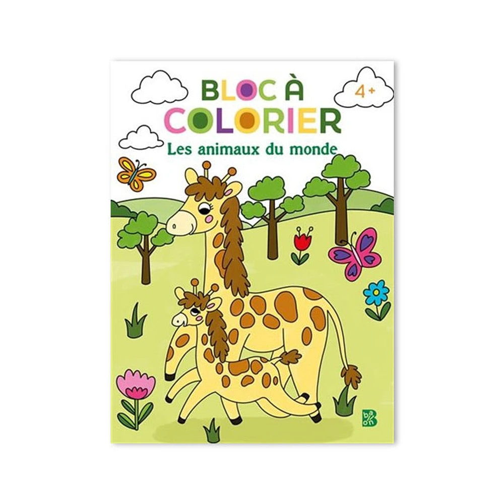 Bloc à colorier : Les animaux du monde 4+ - French Ed.