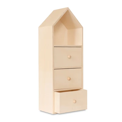 Natural Wood House - 3 Drawers