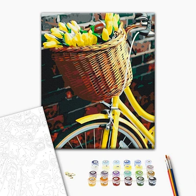 Paint by Numbers Kit - "Bike and Tulips"