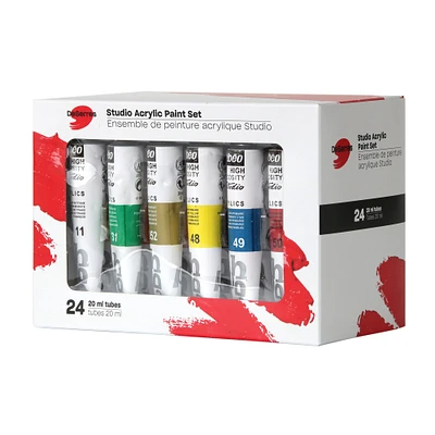 Studio Acrylic Kit - High Viscosity, Assorted Colours, 24 Pieces