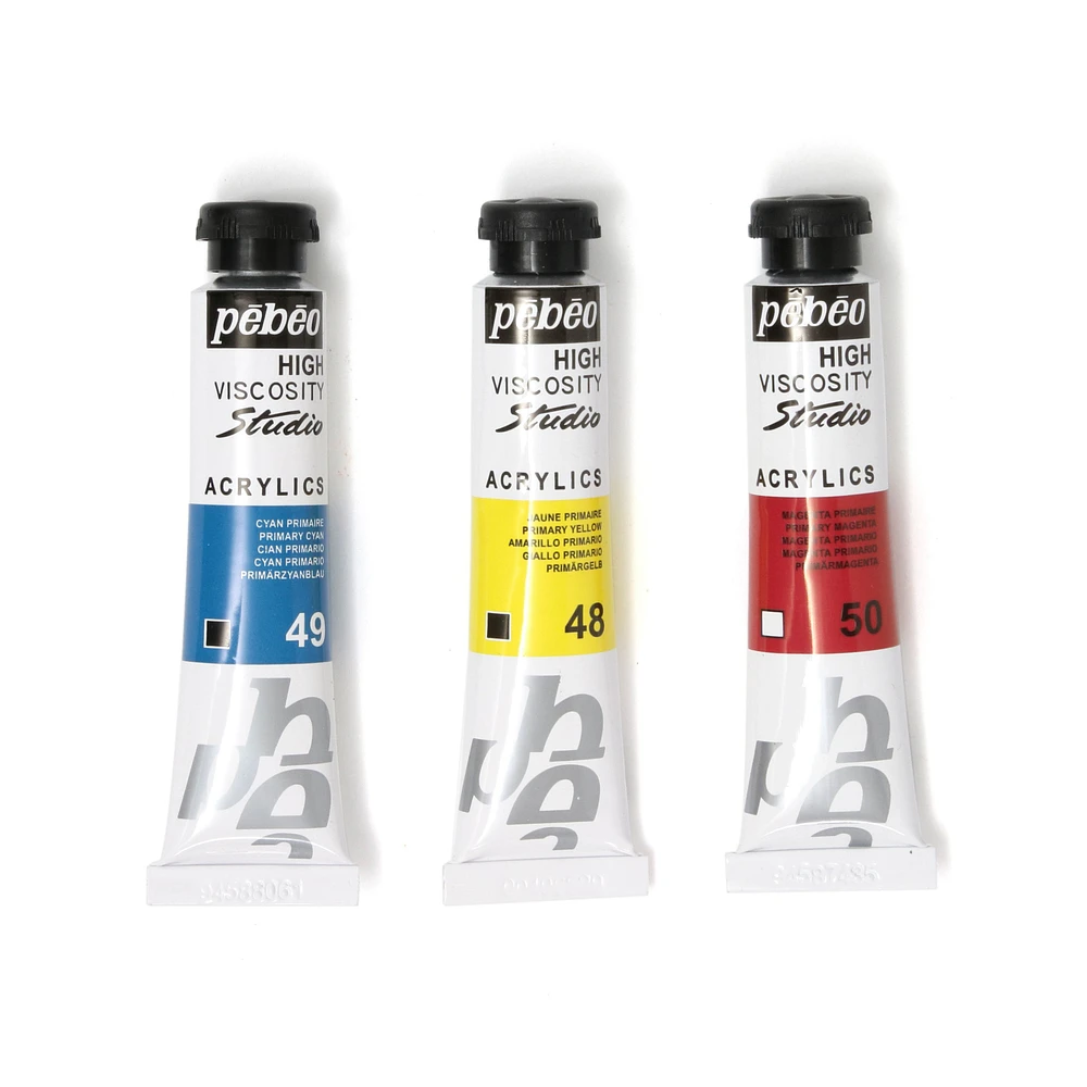 Studio Acrylic Kit - High Viscosity, Assorted Colours, 24 Pieces