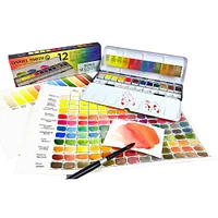 Watercolour Kit - 12 Half Pans