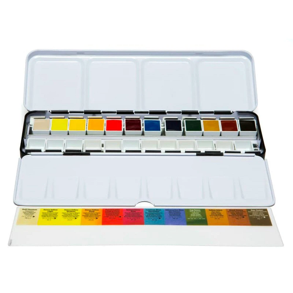 Ensemble aquarelle - 12 demi-godets