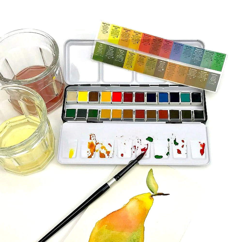 Extra Fine Watercolour Kit - 24 Half Pans