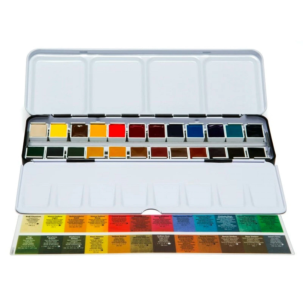 Extra Fine Watercolour Kit - 24 Half Pans