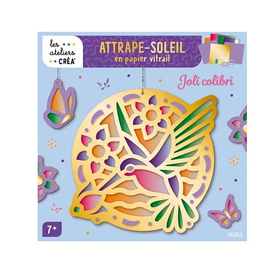 Coffret attrape-soleil en papier vitrail : Joli colibri