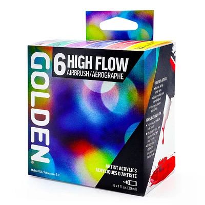 High Flow Acrylic Airbrush Kit - 6 Pieces