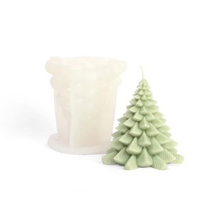 Moule pour bougie en silicone - arbre de Noël, 8,4 x 8,5 cm