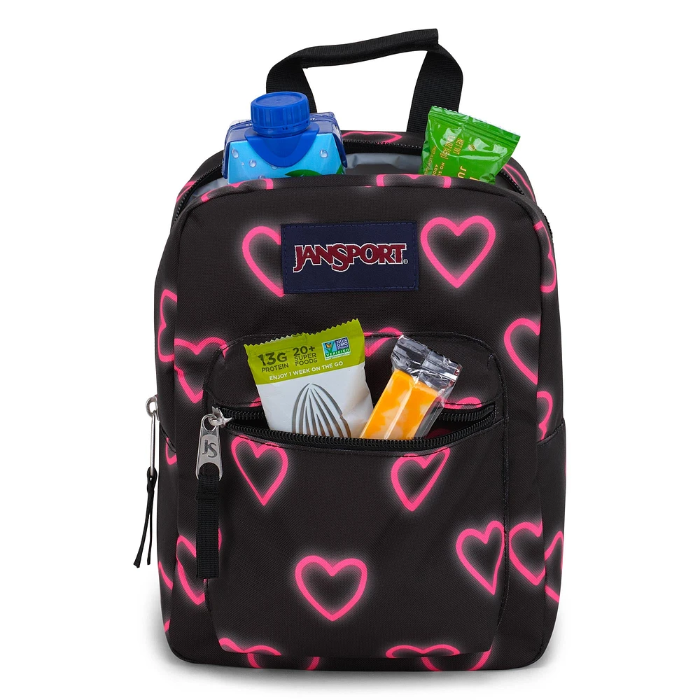 Big Break Lunch Bag - Happy Hearts Black, 8 L