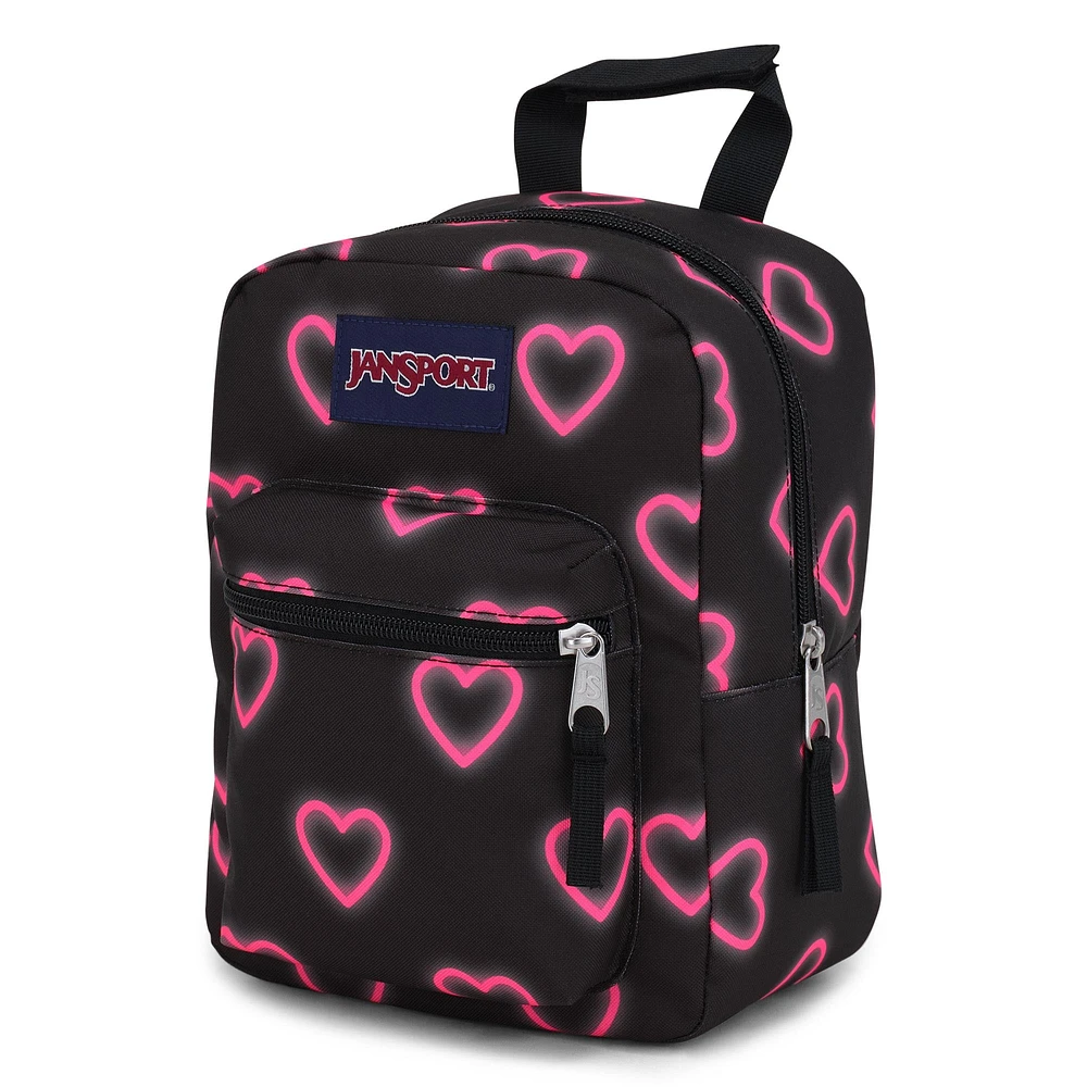 Big Break Lunch Bag - Happy Hearts Black, 8 L