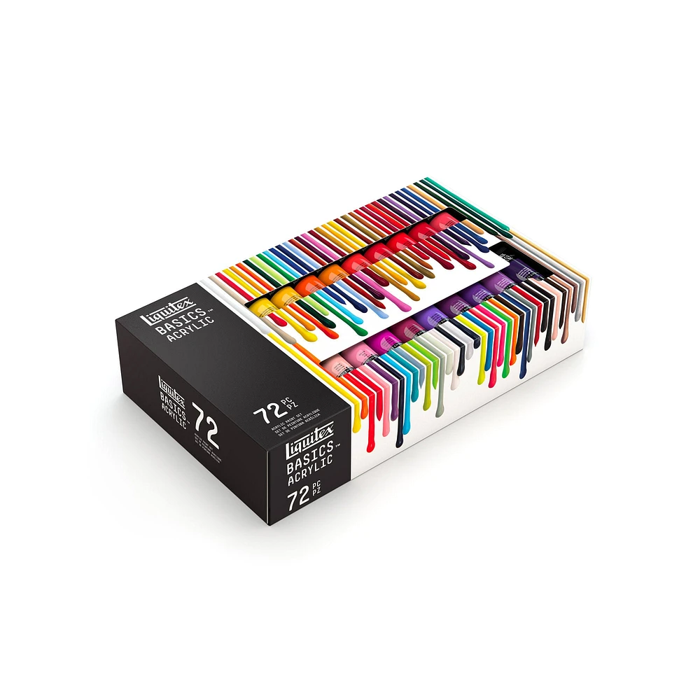 Basics Acrylic Kit - Medium Viscosity, Assorted Colours, 72 Pieces