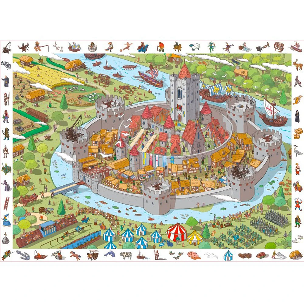 XXL Kids' Seek & Find Puzzle - The Castle Fortress, 100 Pieces