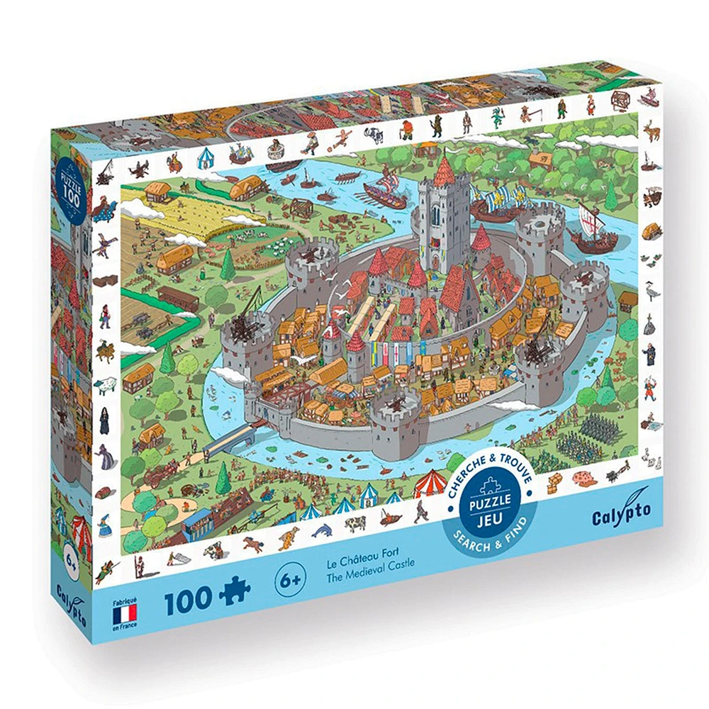 XXL Kids' Seek & Find Puzzle - The Castle Fortress, 100 Pieces