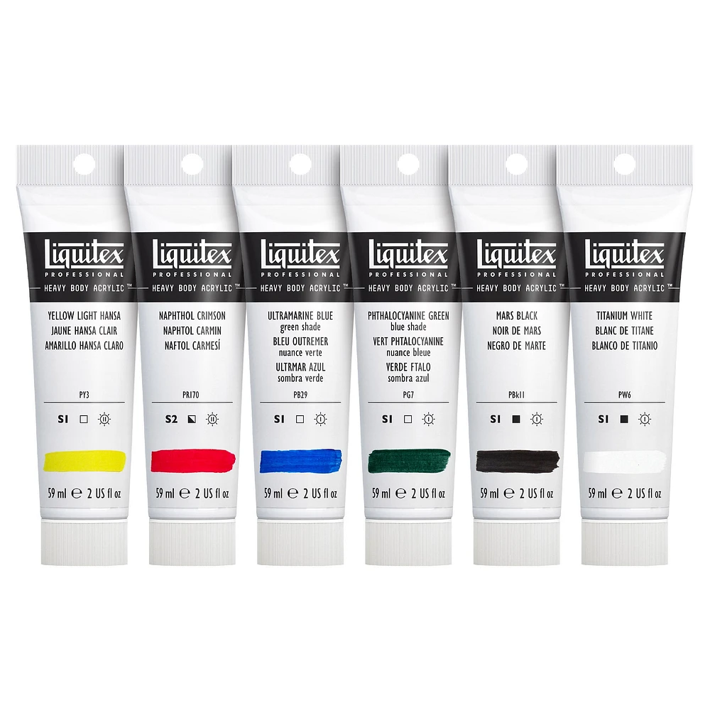 Heavy Body Acrylic - Classic Colours, 6 x 59 ml