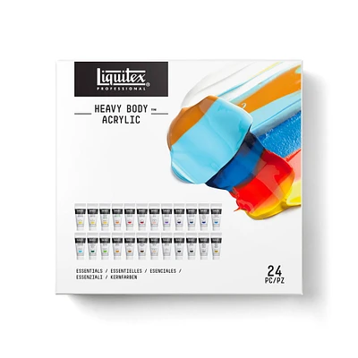 Ensemble acrylique Heavy Body - couleurs essentielles, 24 pièces