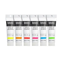 Heavy Body Acrylic - High Viscosity, Fluorescent Colours, 6 Pieces