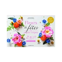 Coffret Fleurs de fêtes en papier crépon - 3 fleurs à façonner - French Ed.