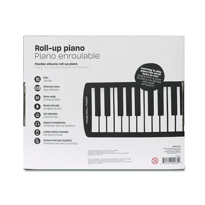 Piano enroulable en silicone souple - 61 touches			