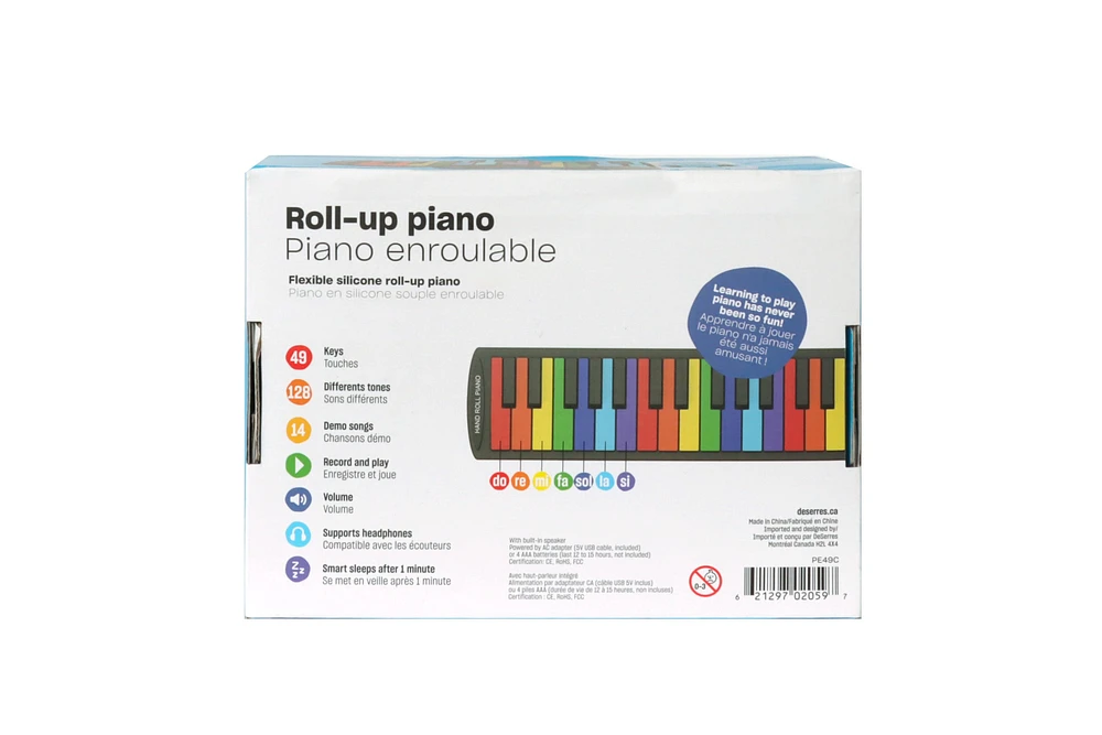 Piano enroulable en silicone souple - 49 touches			