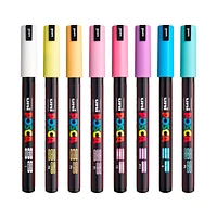 Paint Markers - PC-1M Extra-Fine Tip, Pastel Colours, 8 Pieces