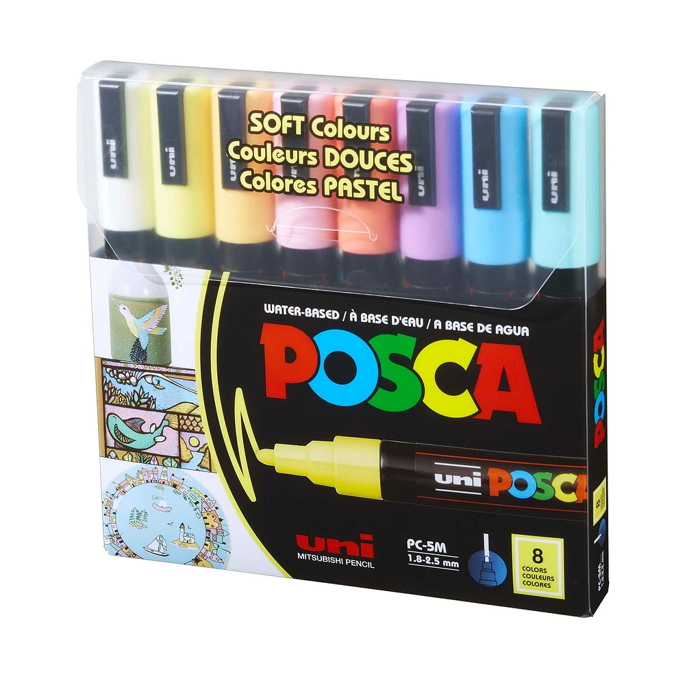 Paint Markers - Medium Tip, Soft Colours, 8 Pieces