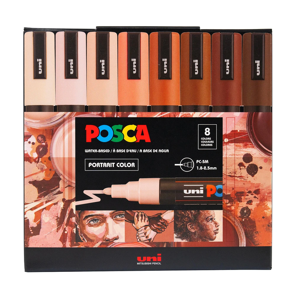 Paint Markers - PC-5M Medium Tip, Portrait Colours, 8 Pieces