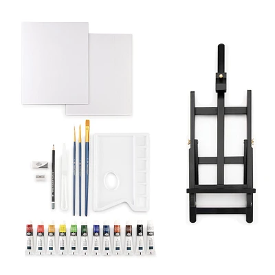 Black Series Acrylic Painting Easel Kit - 23 Pieces