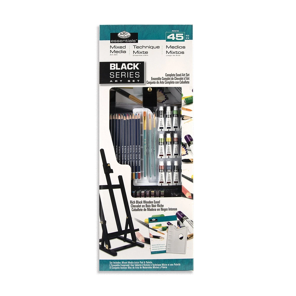 Black Series Mixed Media Easel Kit - 45 Pieces