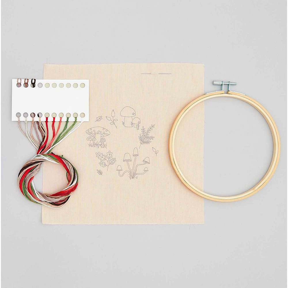 X-Stitch Embroidery Kit - Mushroom Wreath