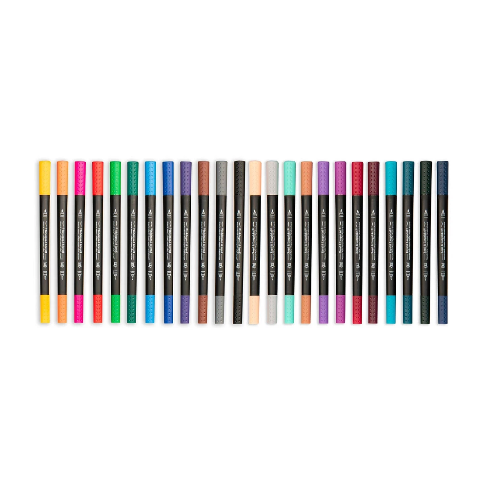 Watercolour Marker Kit - Dual Tip, Assorted Colours, 24 Pieces