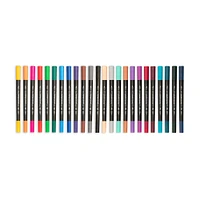 Watercolour Marker Kit - Dual Tip, Assorted Colours, 24 Pieces