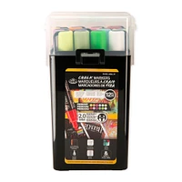 Chalk Marker Kit - Reversible Tip, Primary Colours, 12 Pieces