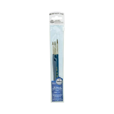 Round Sable Paintbrushes - Set of 3